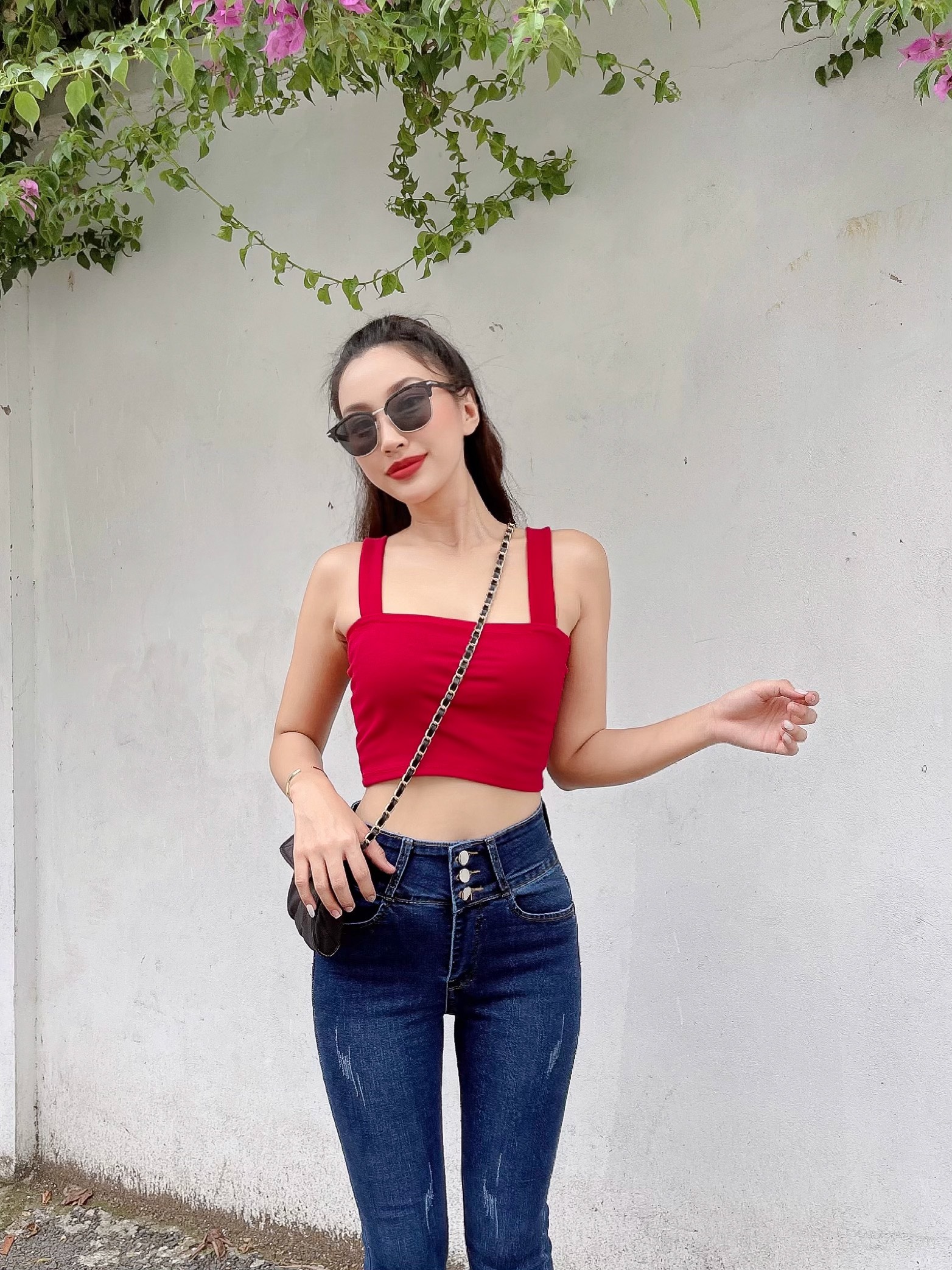 Quần tây nữ 2 nút phối ren ngọc sườn chất lụa thun co giãn QT787