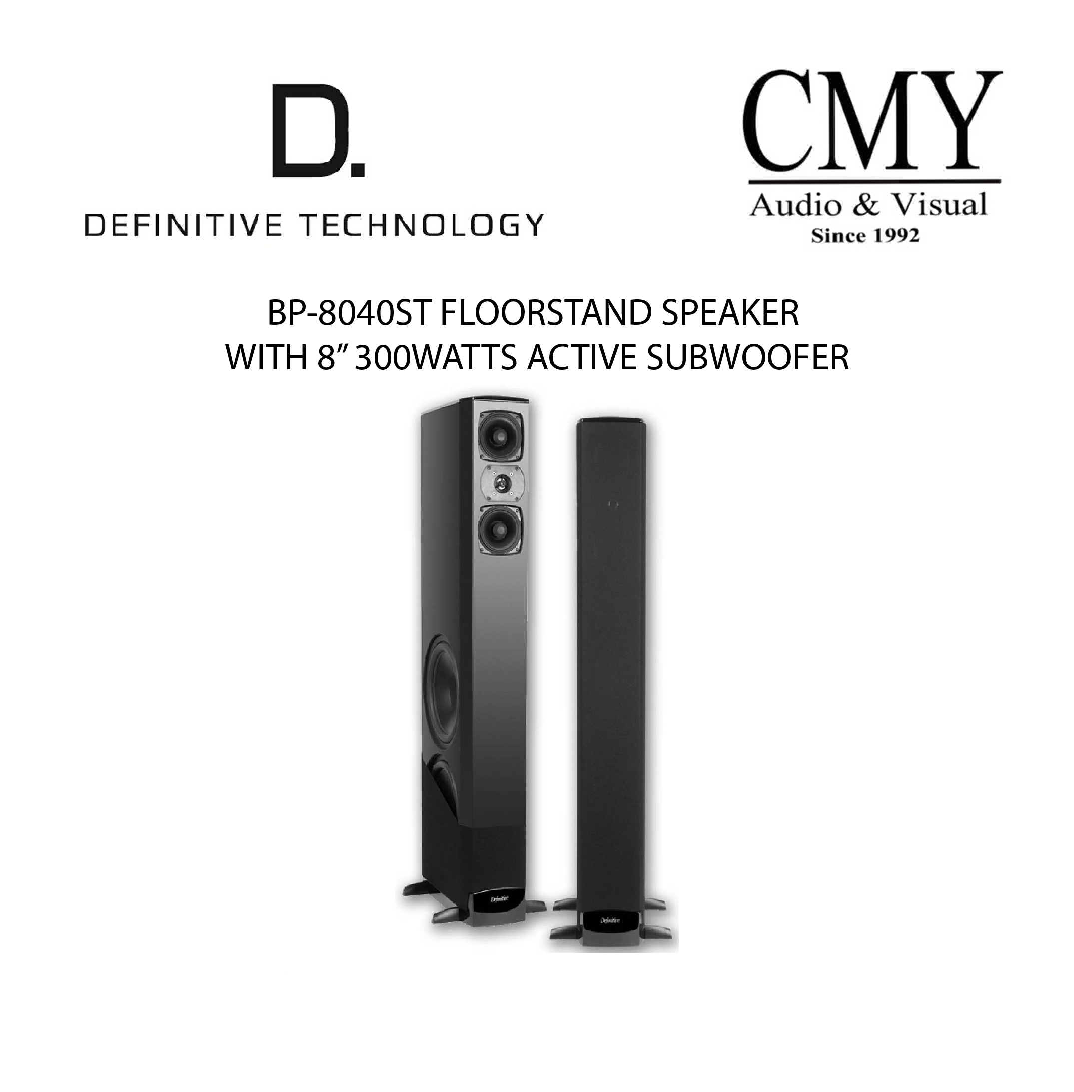 DEFINITIVE TECHNOLOGY BP8040ST FLOORSTAND SPEAKER WITH 8" 300 WATTS