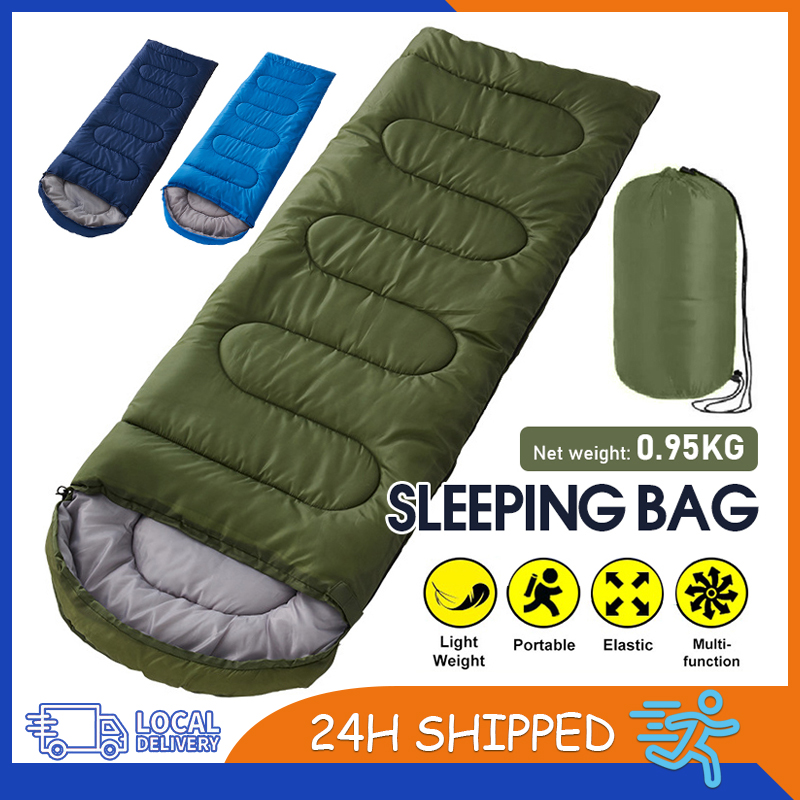 Sleeping Bag Outdoor Camping Envelope Hooded Ultralight Portable