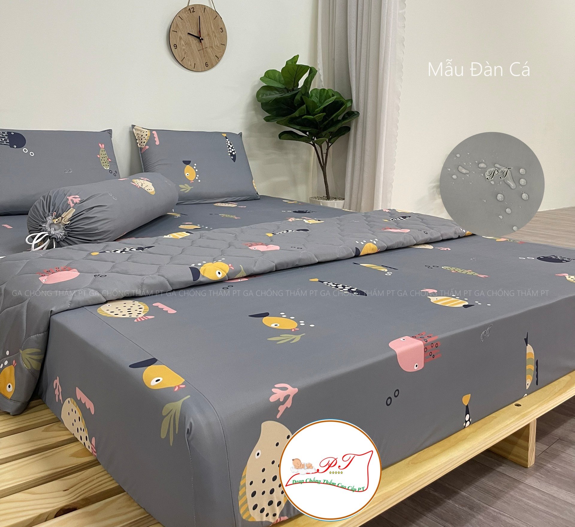 HCM--Ga Chống Thấm Cao Cấp PT Mẫu Họa Tiết Đàn Cá