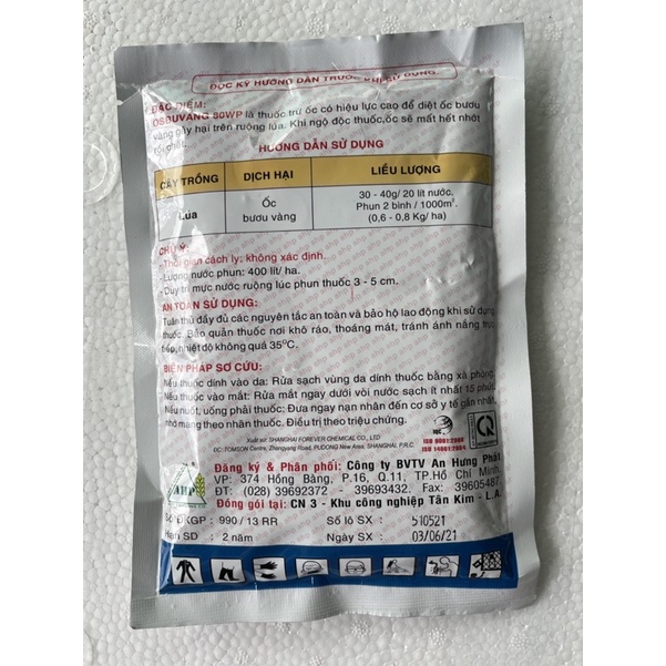 Chế phẩm diệt ốc dạng bột Osbuvang 80WP gói 100g