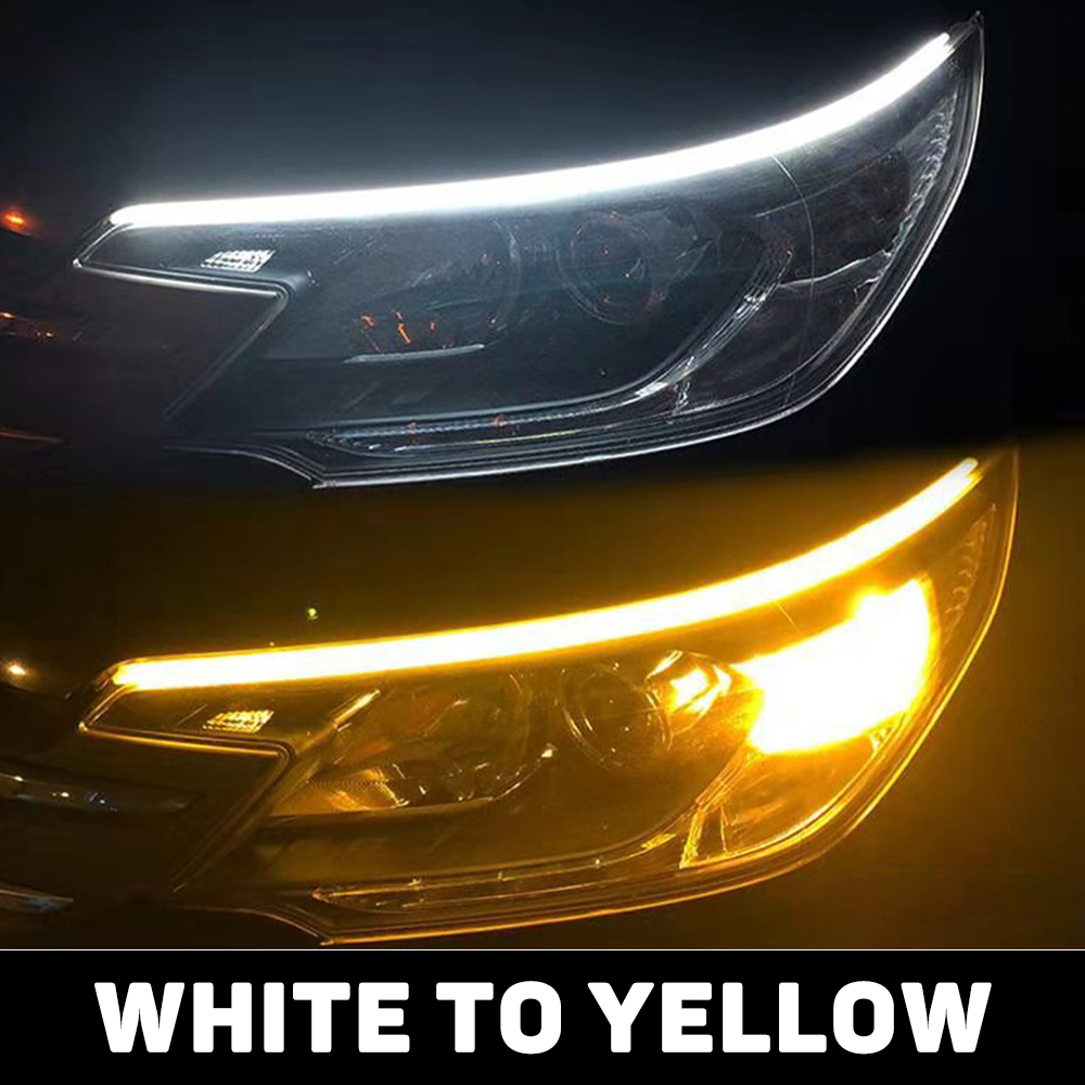 Flexible car streamer light Strips for HeadLight LED Daytime Running Light Strips DRL Waterproof Turn Signal Light Flow Decorative Light
