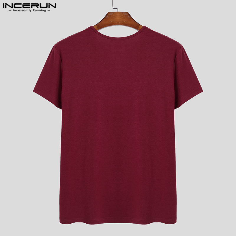 INCERUN Korean Style Men Ribbon Splicing Mesh Hollow Out Design Blouses ...