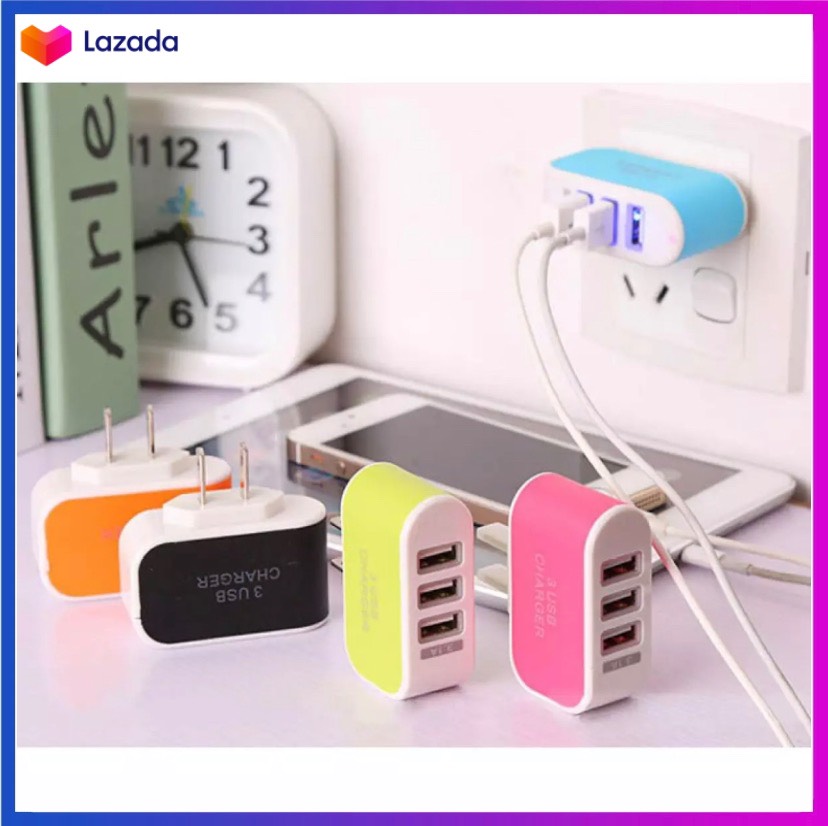 Cốc sạc điện thoại đa năng 3 cổng usb củ sạc cho iphone, samsung, oppo, huawei - cốc sạc, củ sạc nhanh 2 cổng.