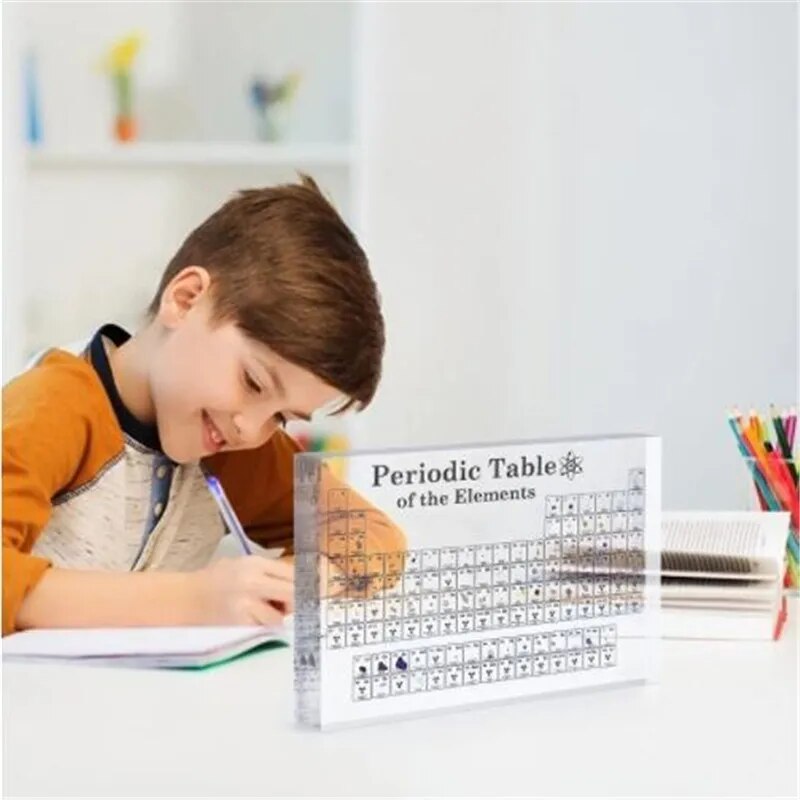 【Great Selection】 Periodic Table Of Elements Home Decoration Crystal Periodic Table With Real Elements Samples Letter Decoration