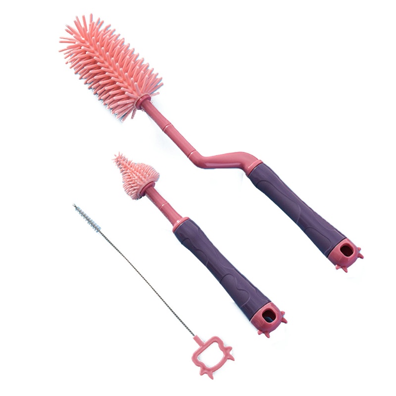 Bộ cọ rửa bình sữa và núm ti silicon 3 chi tiết