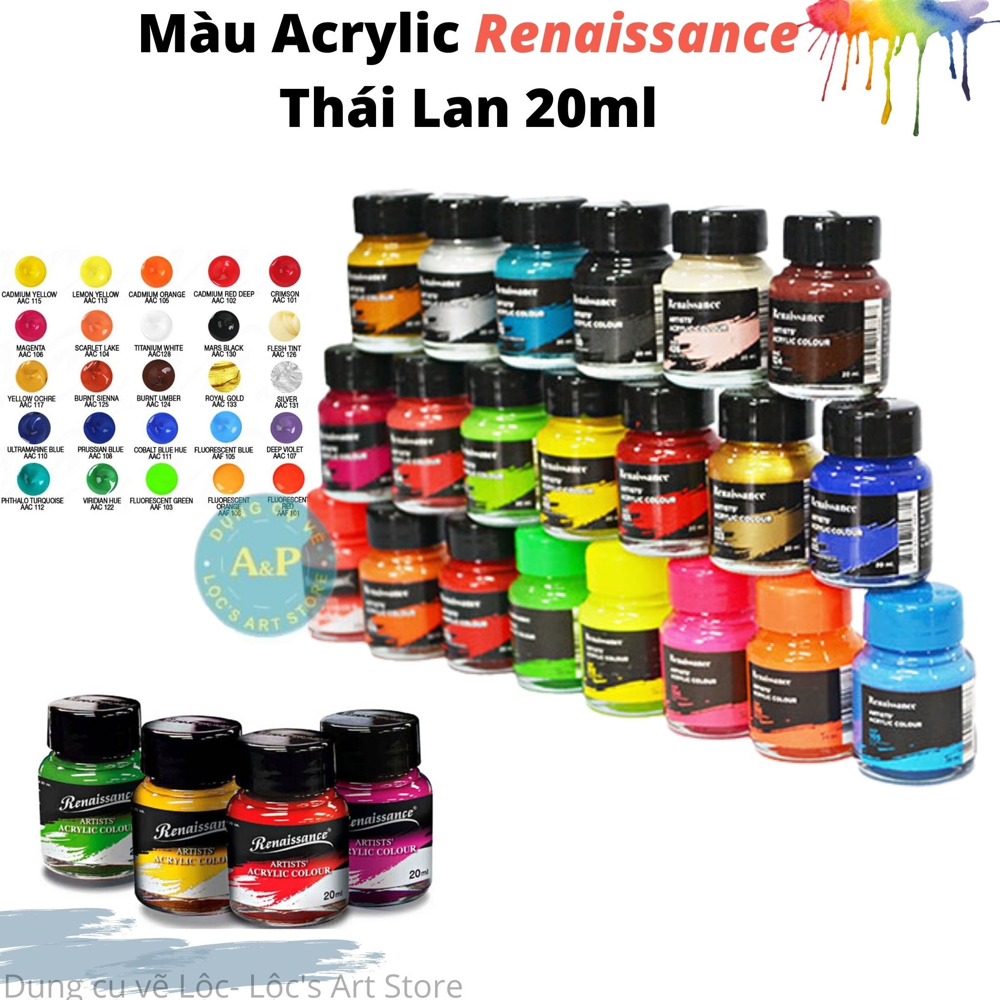 Màu Acrylic Artist RENAISSANCE Thái Lan 20ml