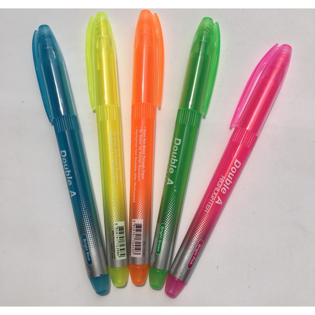 Vỉ 5 bút dạ quang Double A màu đậm
