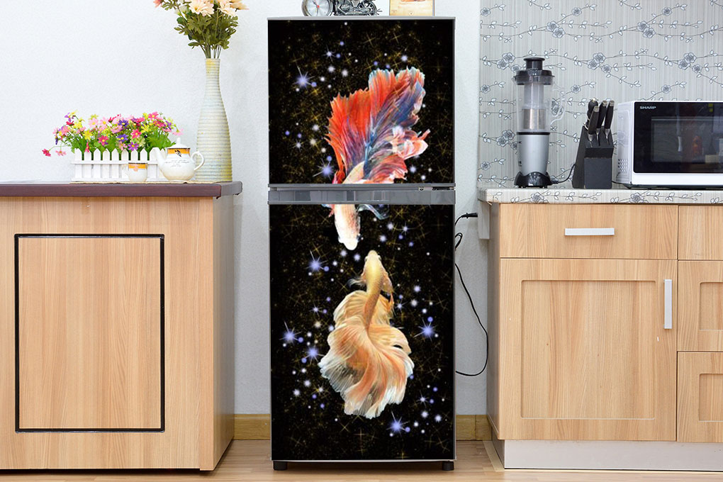 [HCM]Decal dán tủ lạnh Hình cá đẹp 06 - Chất liệu cao cấp