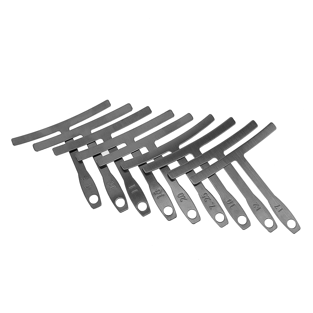 SLADE 9 pcs Stainless Steel Guitar Under String Radius Gauges Luthier Tools for Bridge Saddle Adjustments