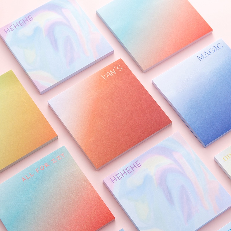 Creative Rainbow Gradient Sticky Notes Student Notepad Guestbook Can Be Reused
