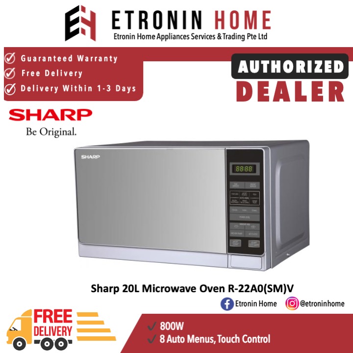 Sharp 20L Microwave Oven R22A0(SM)V Lazada Singapore