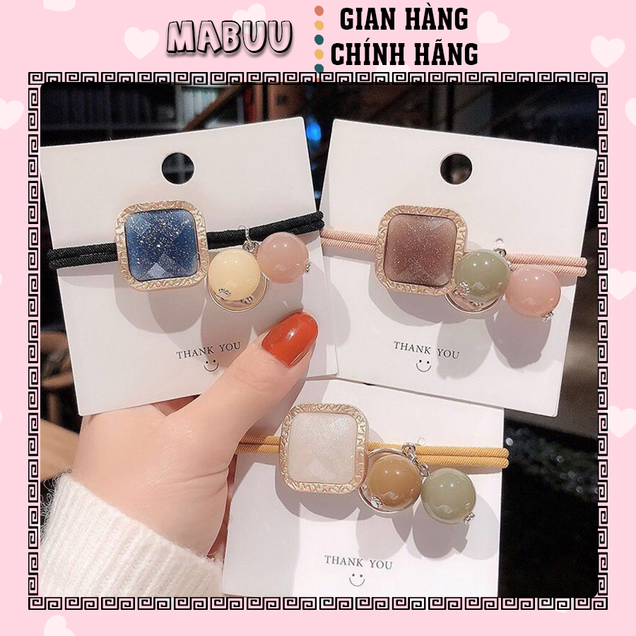[HCM]Set 3 dây cột tóc, buộc tóc đá Kiểu Hàn Quốc Hot Trend Cho Nữ