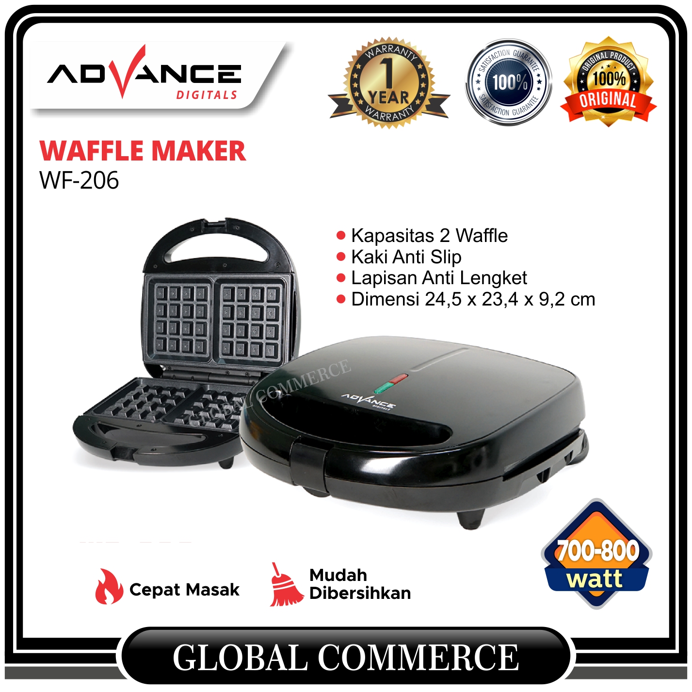 Advance Waffle Maker WF101 / WF206 Pemanggang Waffle Lazada Indonesia