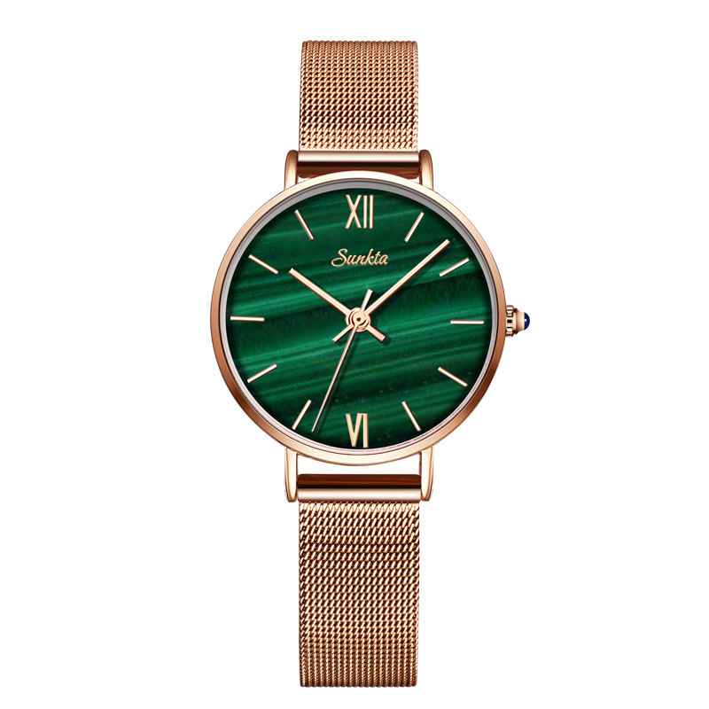 SUNKTA%206691%20Women's%20Quartz%20Watch%20Simple%20Gradient%20Small%20Green%20Watch%20Milan%20Mesh%20Belt%20Watch%20Belt%20Watch%20-%20Image%205