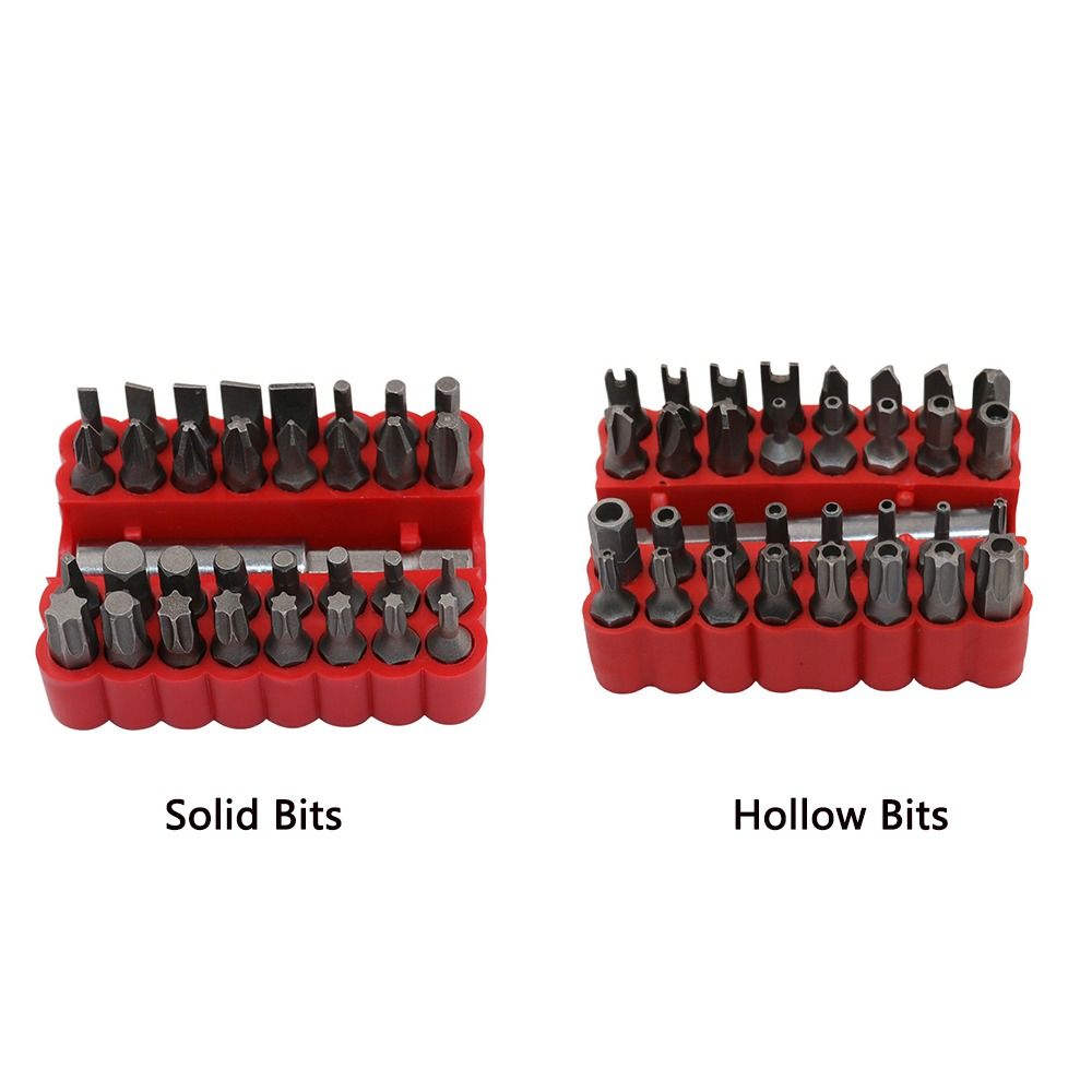 AGANESS 33Pcs Cross-Head Tamper Proof Woodworking Tools Extension Rod Security Screwdriver Bit Head Set Screwdriver Bits Set Spanner Bit Holder