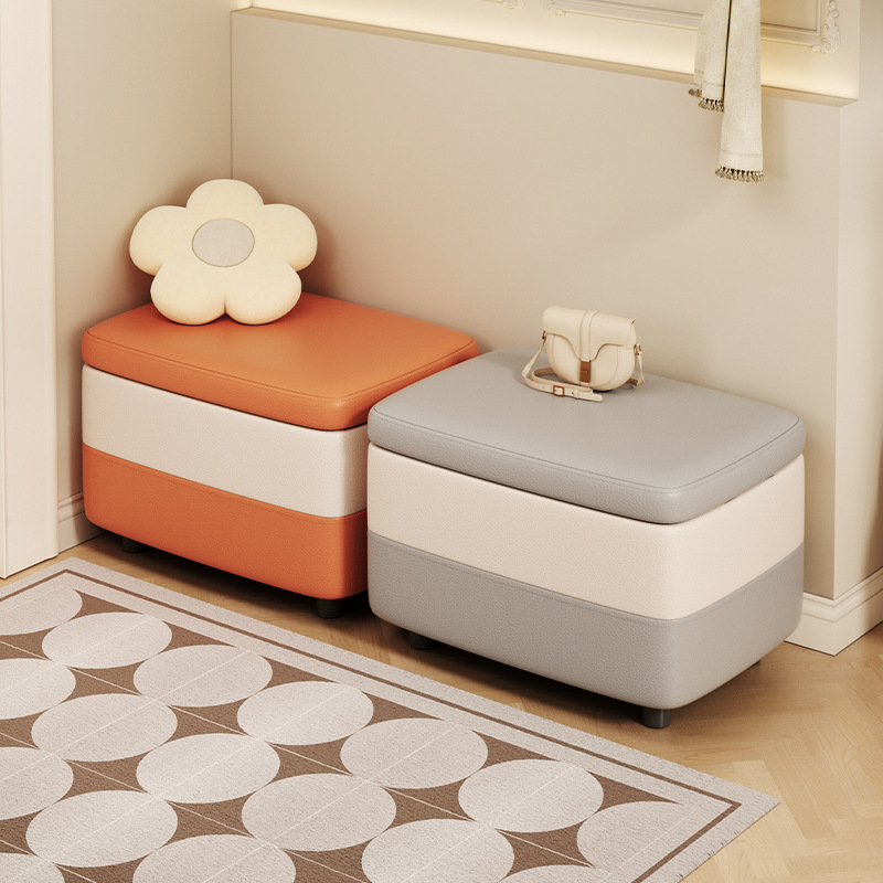 NFA Storage stool can be used for household shoe changing, storage box can accommodate people, storage, sofa stool, bed end storage, small stool for household use