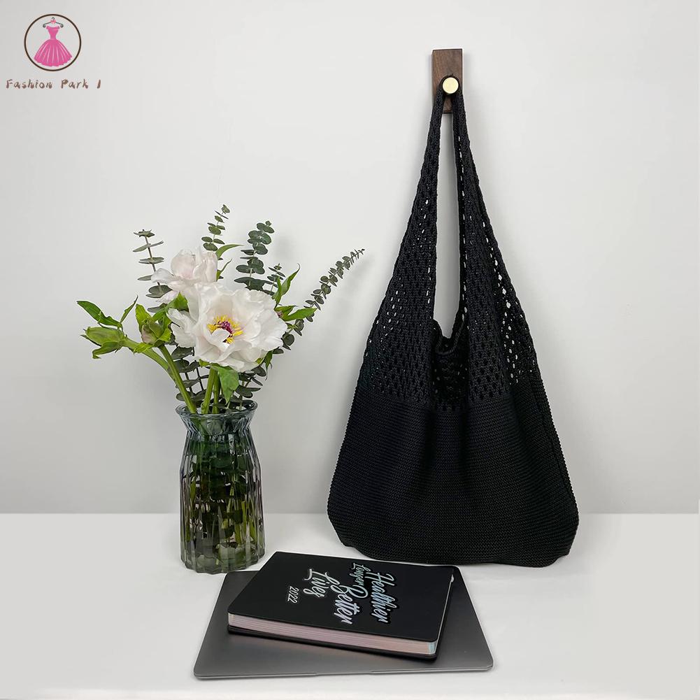 Korean Vintage Hollow Woven Women Shoulder Bags Knitting Large Capacity Handbags