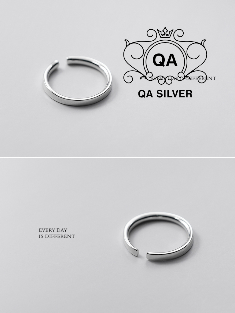 Nhẫn bạc 925 trơn bản rộng nam nữ dày to tối giản 1.5mm S925 MINIMAL QA SILVER Ring RI191101
