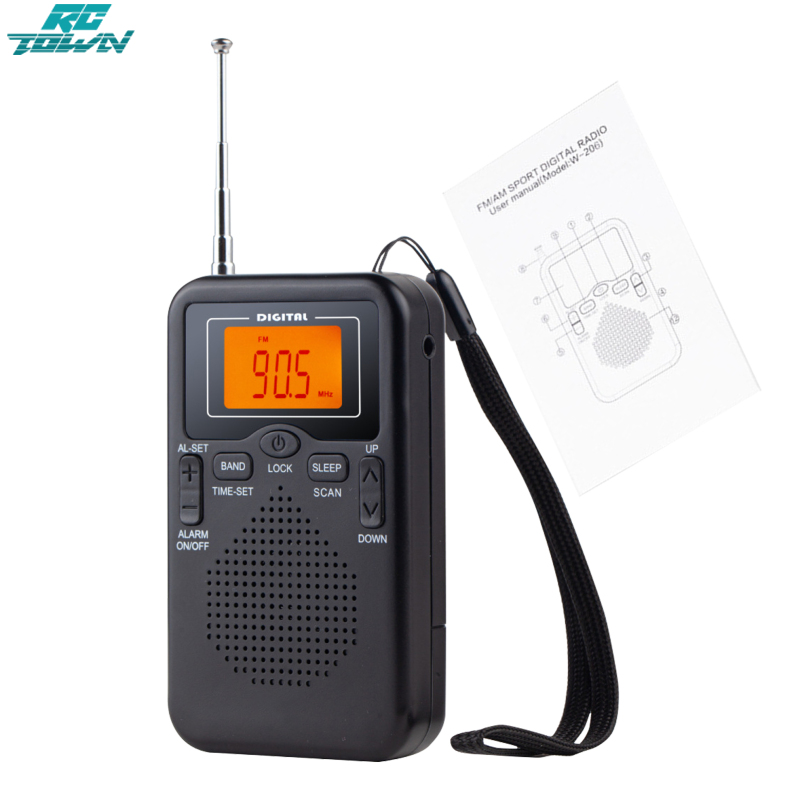 AM FM Radio Portable Radio With Wristband Telescopic Antenna Screen Mini