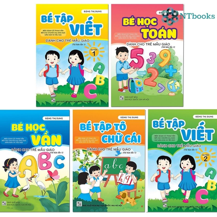 Sách - Combo 5 cuốn: Bé tập viết và tập tô dành cho trẻ mẫu giáo - NTbooks