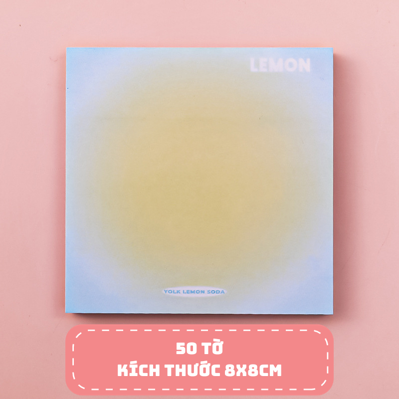 Set 50 tờ giấy ghi nhớ, giấy note hình vuông màu Gradient màu sắc đơn giản, thanh lịch