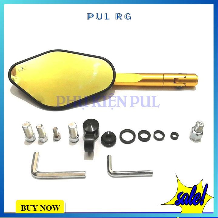 Gương xe máy thời trang Rizoma Elisse 1 cái màu vàng kèm bộ chế xoay 360 độ cho xe Wave AB Airblade SH SH Mode