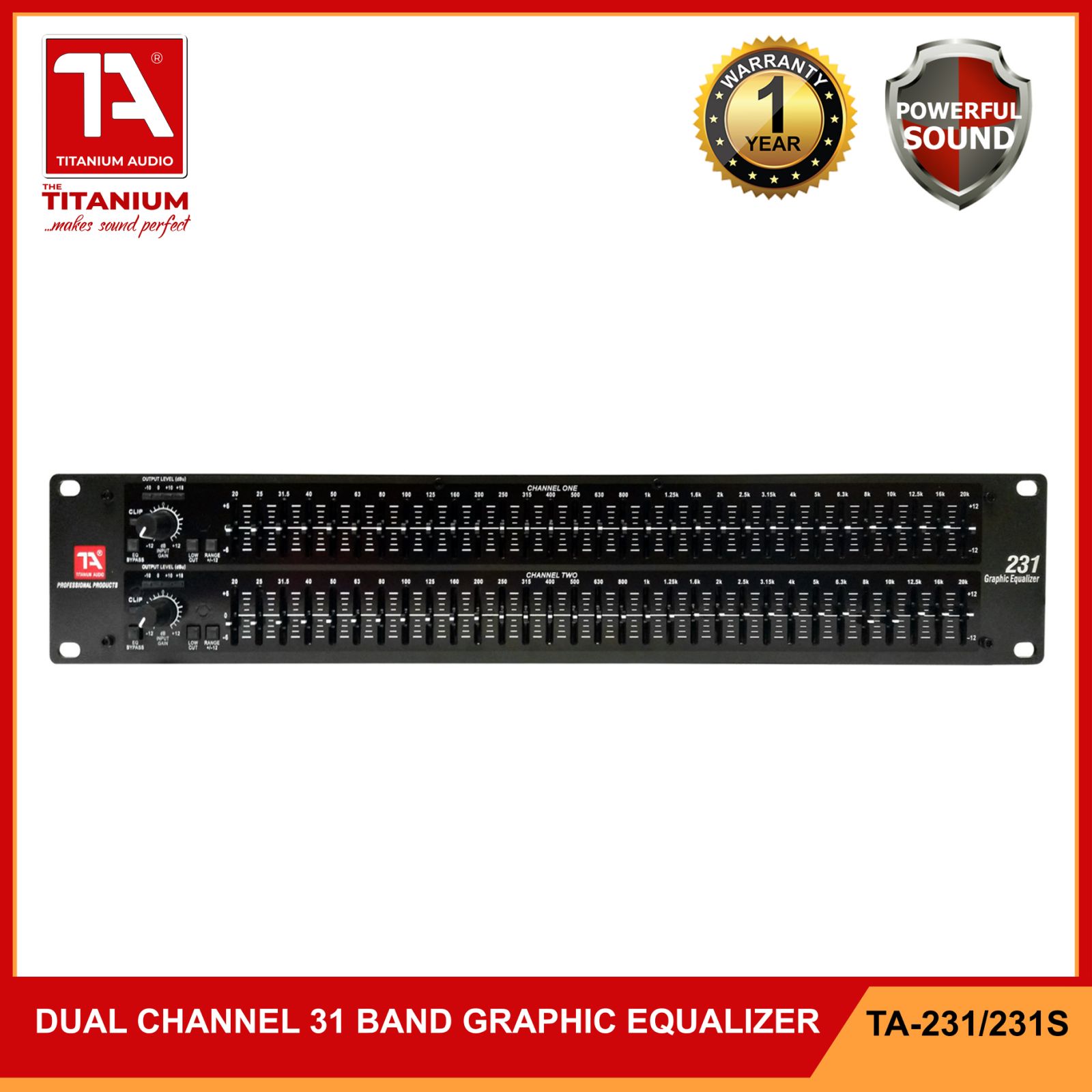 Titanium Audio 231 Equalizer / 231 Dual 31 Band Graphic Equalizer / 231