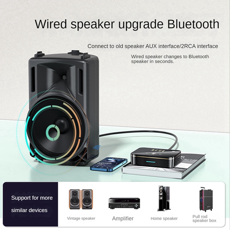 1 Set Bluetooth Adapter NFC Digital Display Bluetooth Adapter 3.5mm Bluetooth Audio Adapter NFC Bluetooth 5.0 Receiver Transmitter
