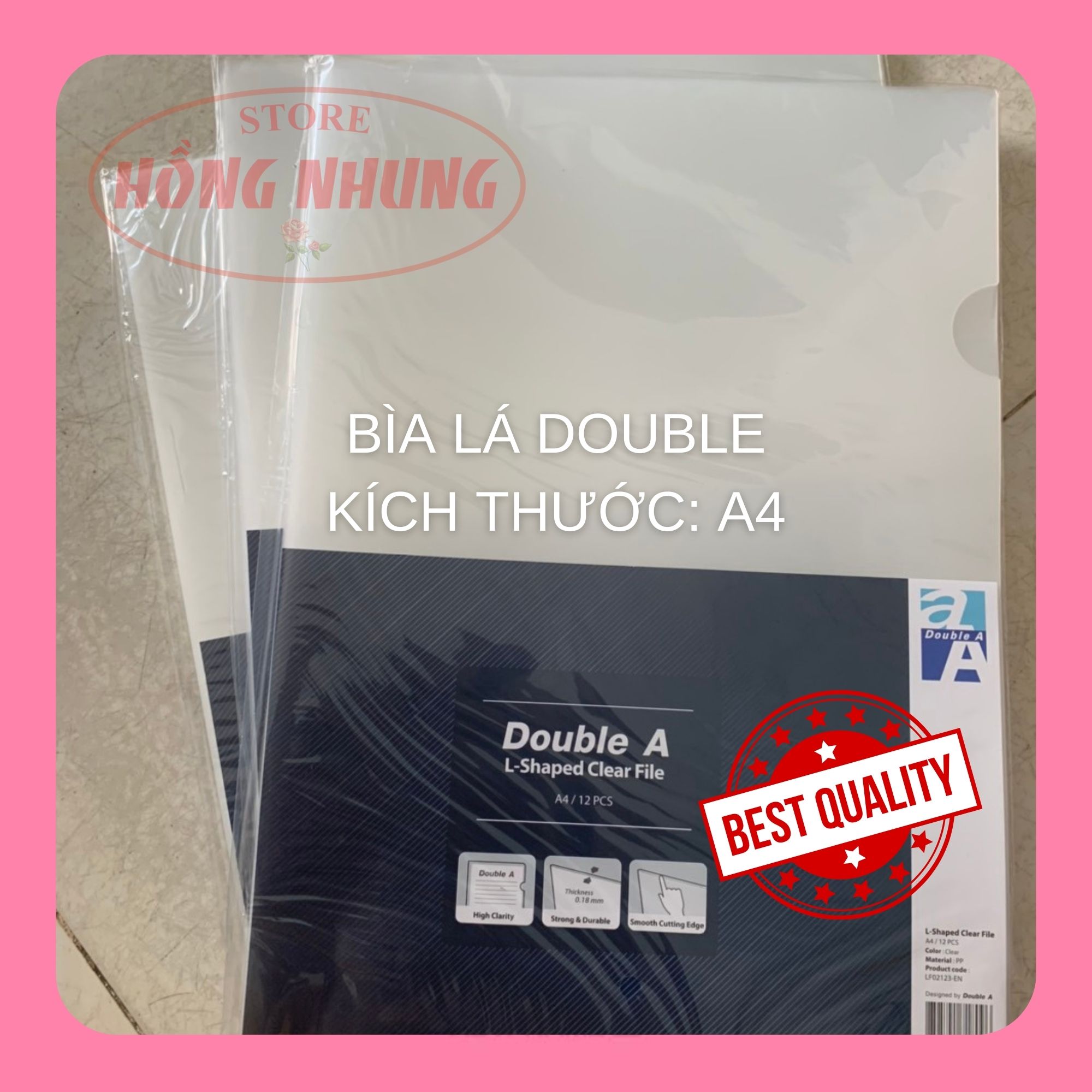 Bìa Lá A4 DOUBLE  A xấp 12 cái
