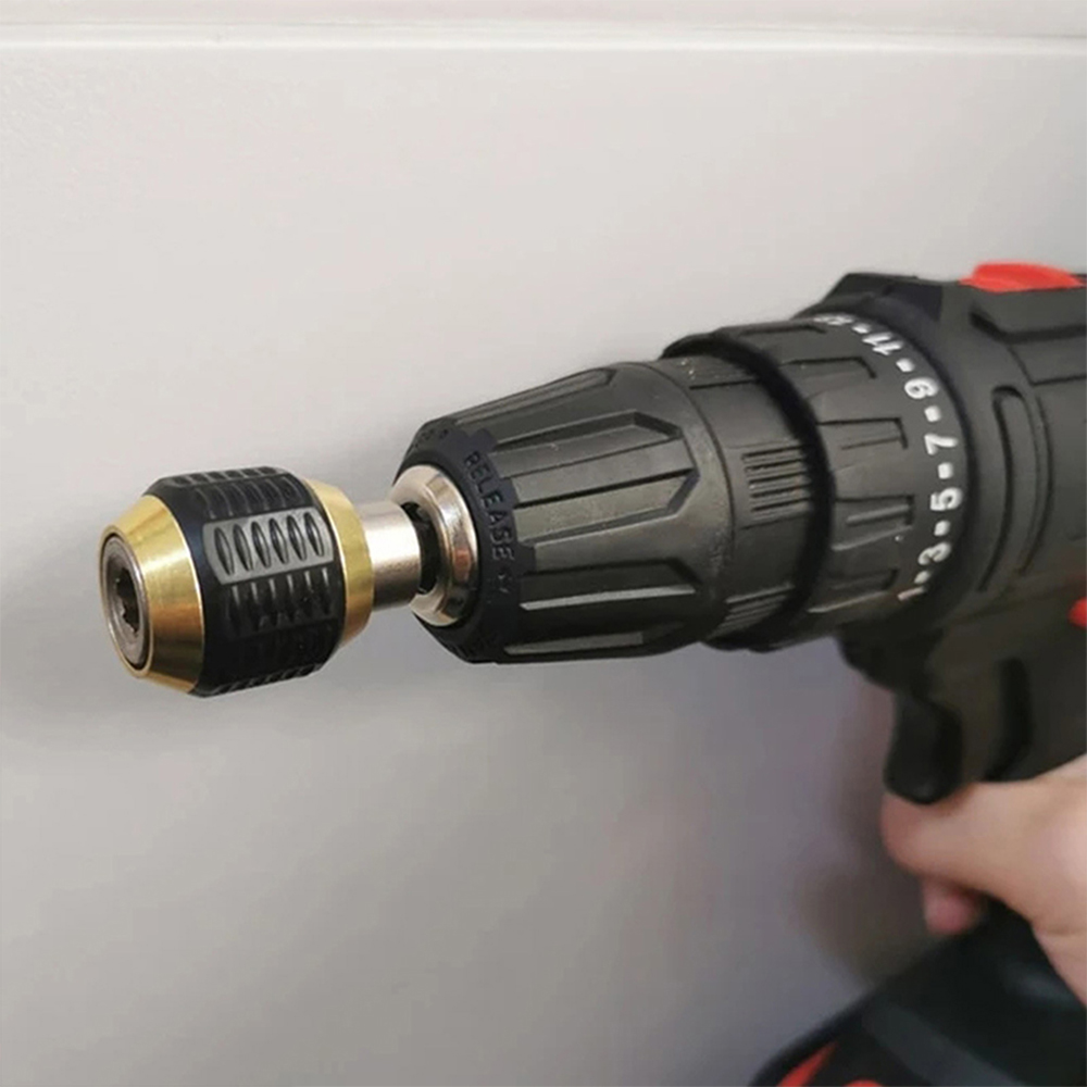 DM 60mm đầu lắp mũi khoan không chìa tuốc nơ vít máy bắt vít Bộ chuyển đổi 1/4 inch mũi khoan thân lục giác Công cụ thay đổi nhanh chóng chuyển đổi dụng cụ chuyển đổi