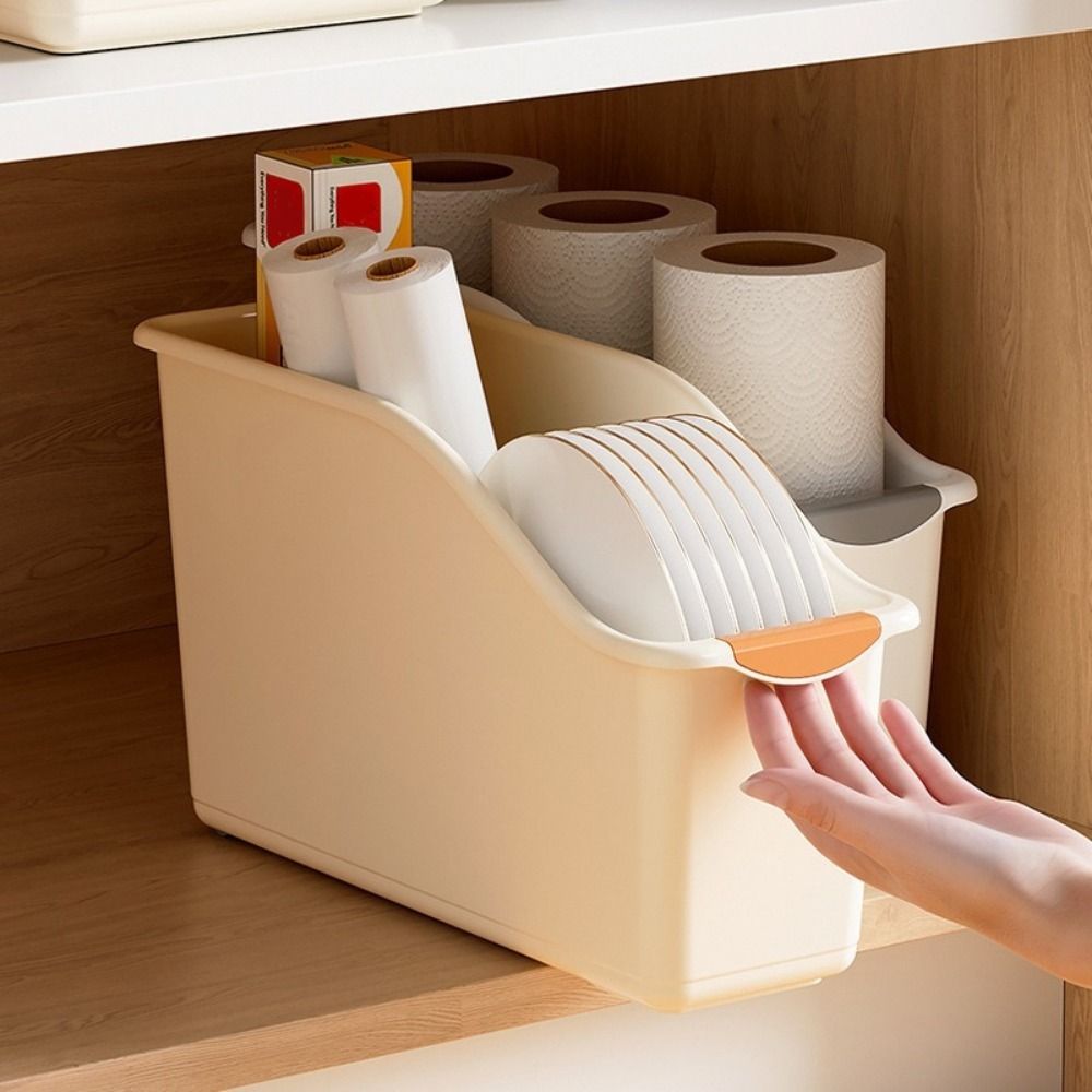 2pcs%20Durable%20Large%20Capacity%20Curved%20Storage%20Box%20Space%20Saving%20Plastic%20Under%20Sink%20Organizer%20Anti-slip%20with%20Handle%20Cabinet%20Organizer%20Bathroom%20-%20Image%204