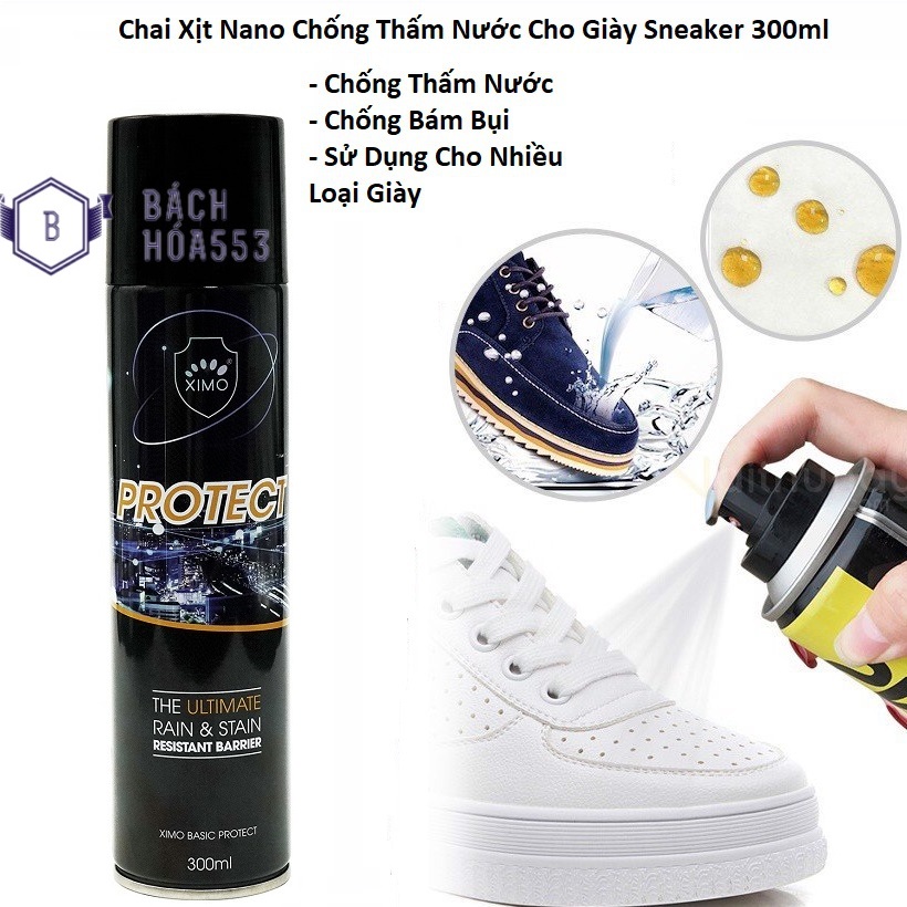 [Hoàn Tiền 10%] Chai xịt nano chống thấm nước giày Sneaker Ximo 300ml - Xịt giày chống thấm - Xịt chống thấm nước giầy - Xịt phủ nano chống thấm nước - Xịt phủ nana chống bụi BH909