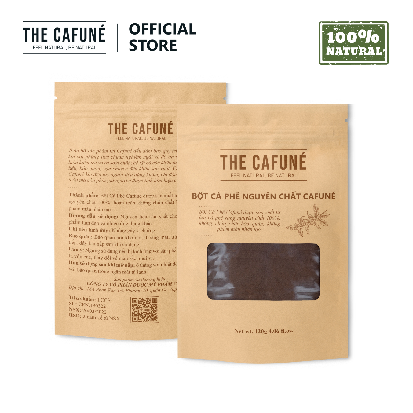 Bột cà phê Cafuné - hữu cơ nguyên chất 100% (120 Gram)