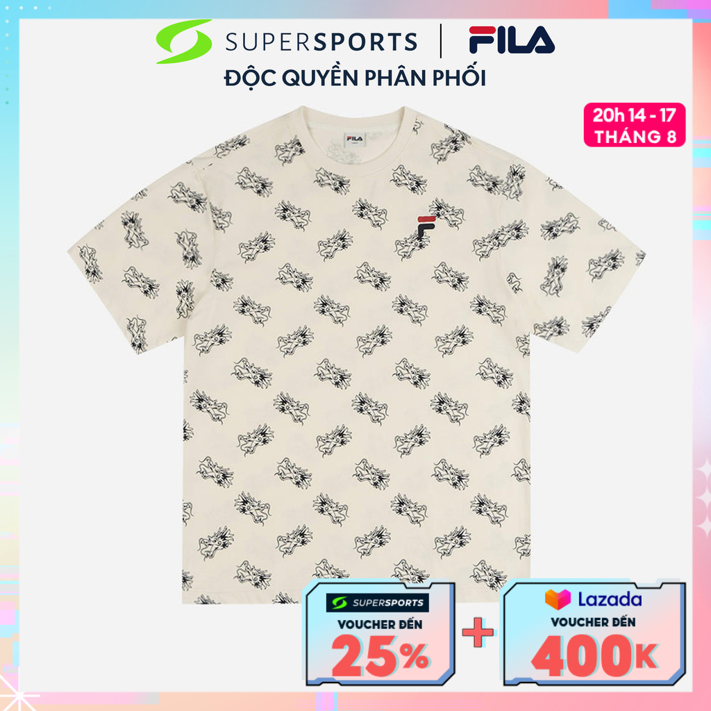 Fila áo thun unisex lunar new year loose fit monogram fw2tsg1705x-wht