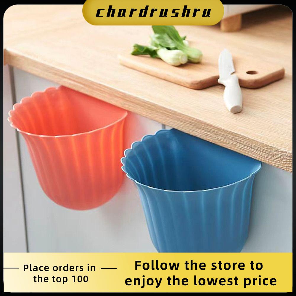 CHARDRUSHRU Door Garbage Bin Wall Mounted Cleaning Tools Waste Bin Storage Bucket Hanging Trash Can Flower Shape