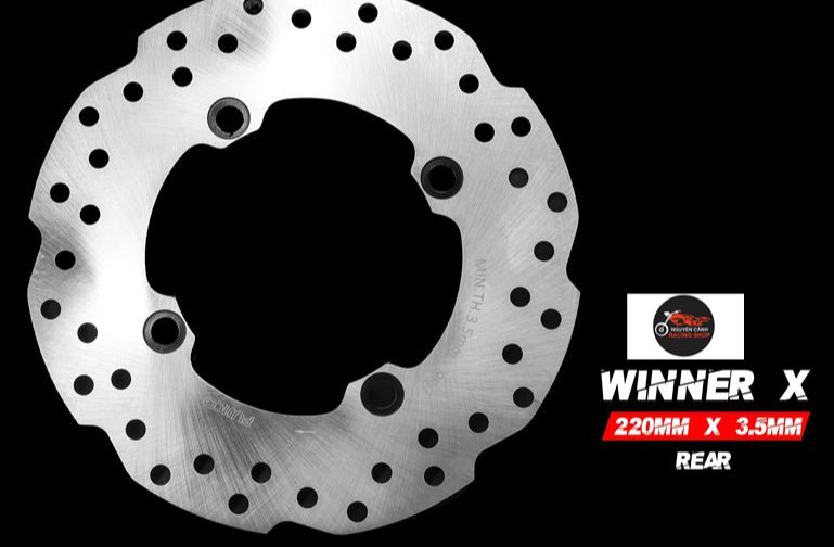 Đĩa thắng sau xe Winner X bạc đỉa sắt 220x3.5