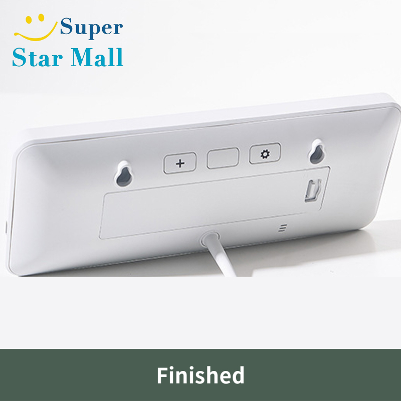 Digital Alarm Clock LCD Display Multifunctional Temperature Humidity Alarm Clock Ultra Thin Electronic Clock