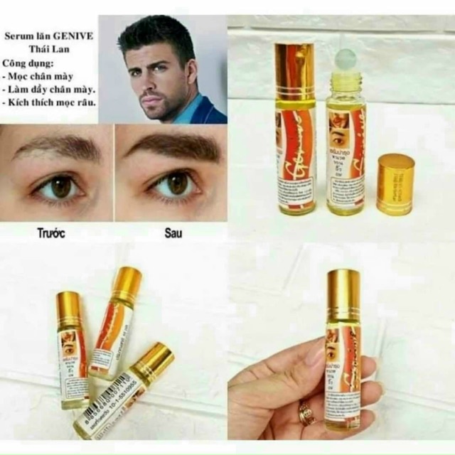 Lăn kích mọc râu, chân mày và mi genive 10ml thái lan