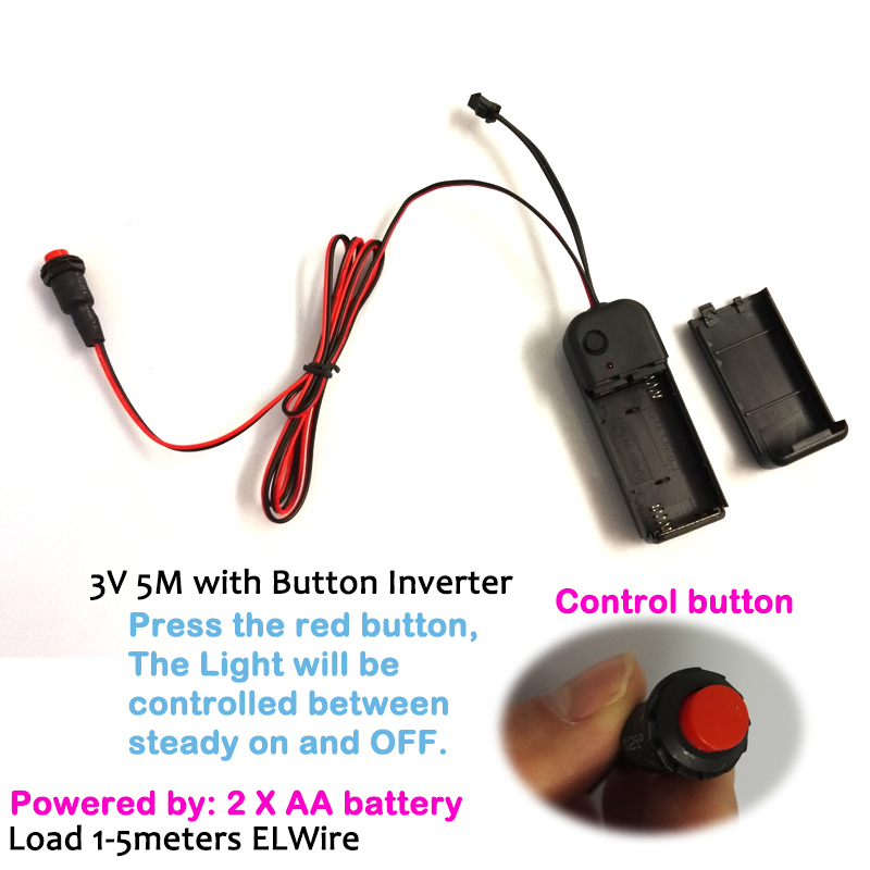 DC 3/5/12V Neon EL Wire Power Driver Controller for LED EL Wire ...