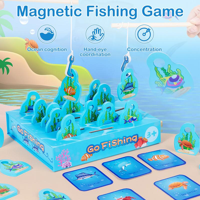 yhrtfghbb Fishing Game Toy for Kids Montessori Fish Catching Counting Games  Puzzle with Cards and Ocean Animals Fishing Game Toy Fish Catching Game for  Toddlers