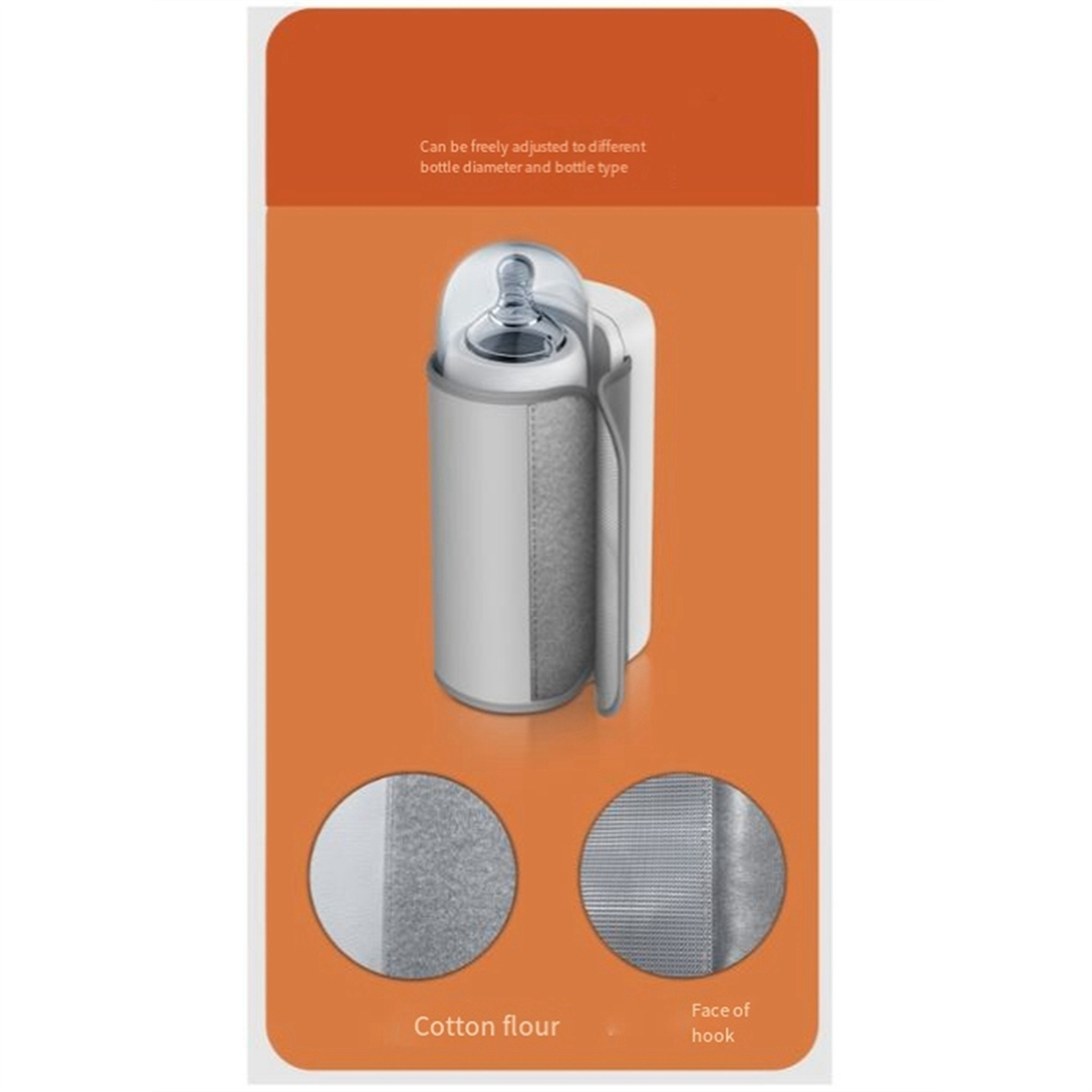 1Set Bottle Heating Jacket 6Levels Adjustment Temperature Display Bottle Heater Portable Baby Bottle Heater 6000Amh C