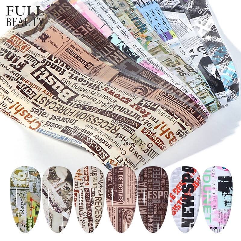 Foil Báo Dán Móng, Foil Nail Họa Tiết Báo