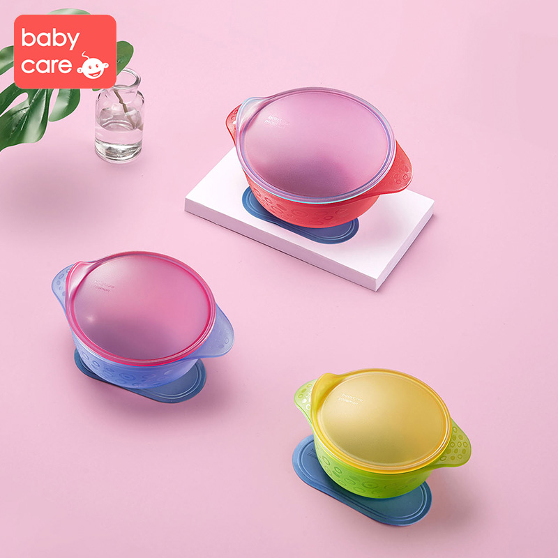 Bộ 3 bát ăn dặm kèm nắp và đế hít tiện lợi - babycare
