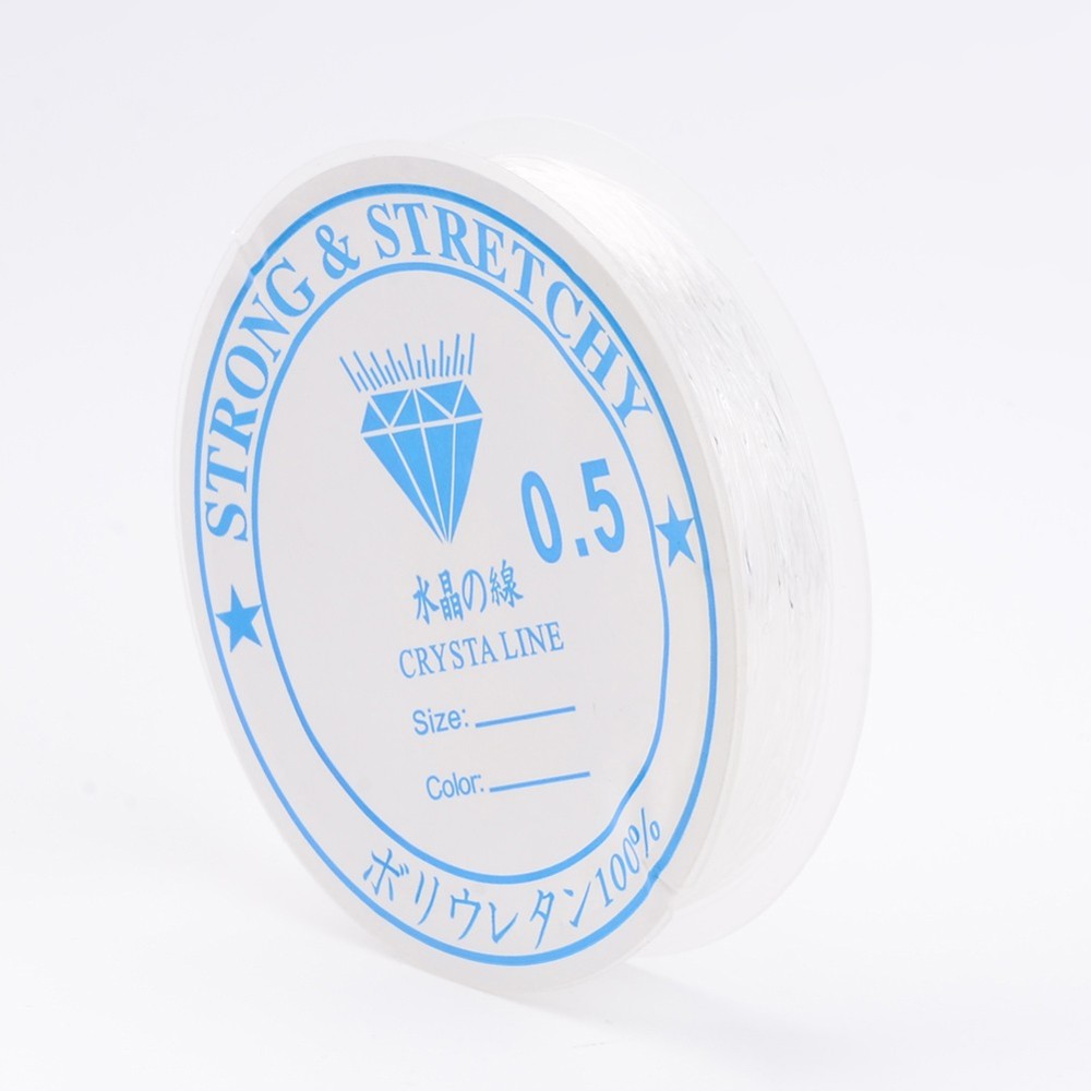 1Roll Clear Elastic Crystal Thread Stretchy String Bead Cord for Beaded Jewelry Making 0.5mm about 13.67 yards(12.5m)/roll