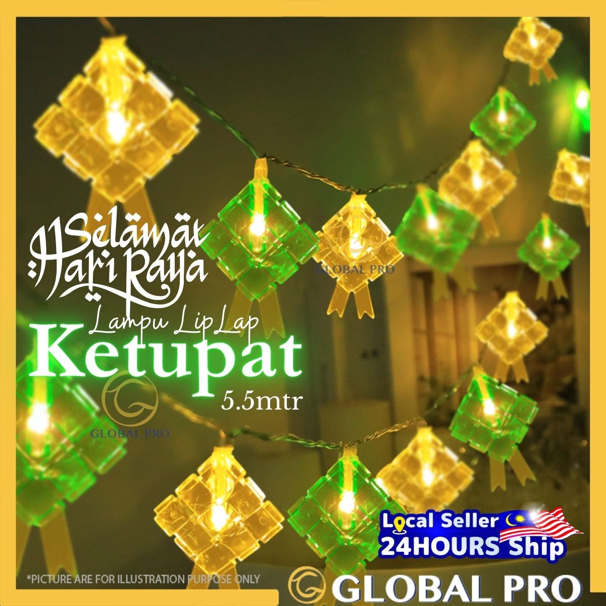 [2024] Lampu Raya Ketupat Lampu Lip Lap Lampu Hari Raya Led Light Hiasan Deco Raya Ketupat For