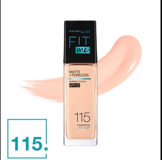 Kem nền kiềm dầu cho lớp nền mịn lì tự nhiên maybelline fit me matte poreless foundation spf22 30ml