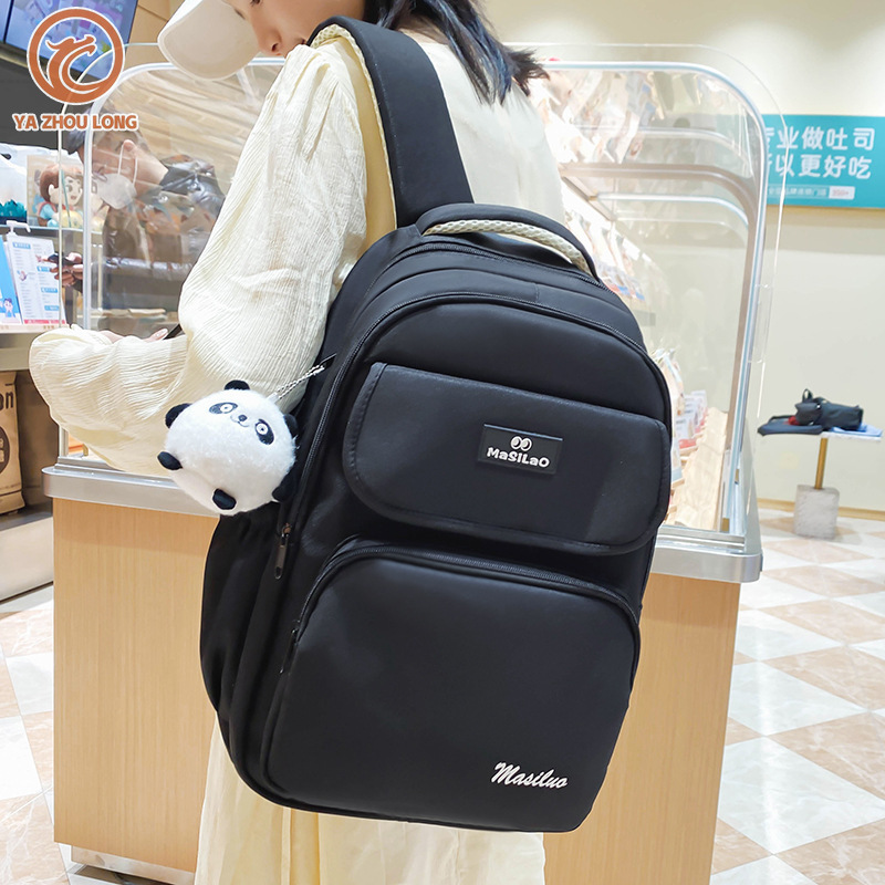 YA ZHOU LONG College-style backpack, student school bag, large capacity backpack