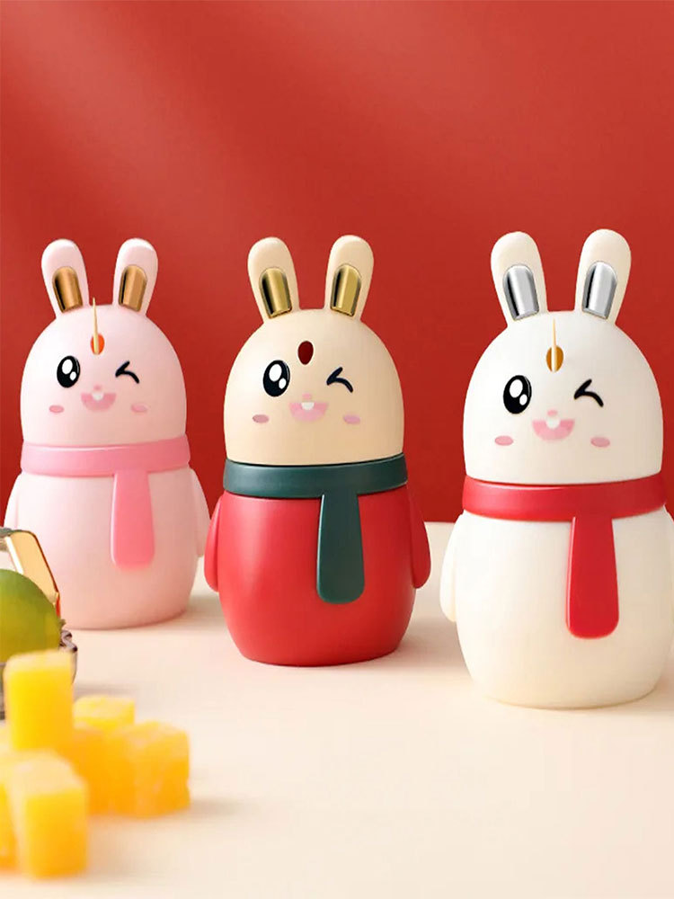 Cute Rabbit Toothpick Box Toothpick Dispenser Ceative Push Press Type Toothpick Jar Holder Household Convenient Gift Home Gadget