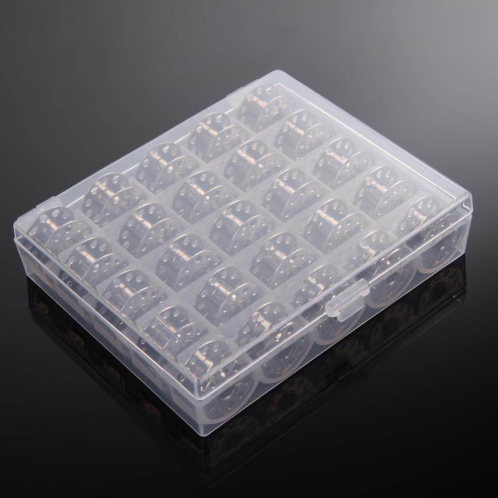 25pcs Replaceable Bobbins with Storage Box Household Metal Spool Sewing Accessories Portable for Sewing Machine for Brother Janome Singer